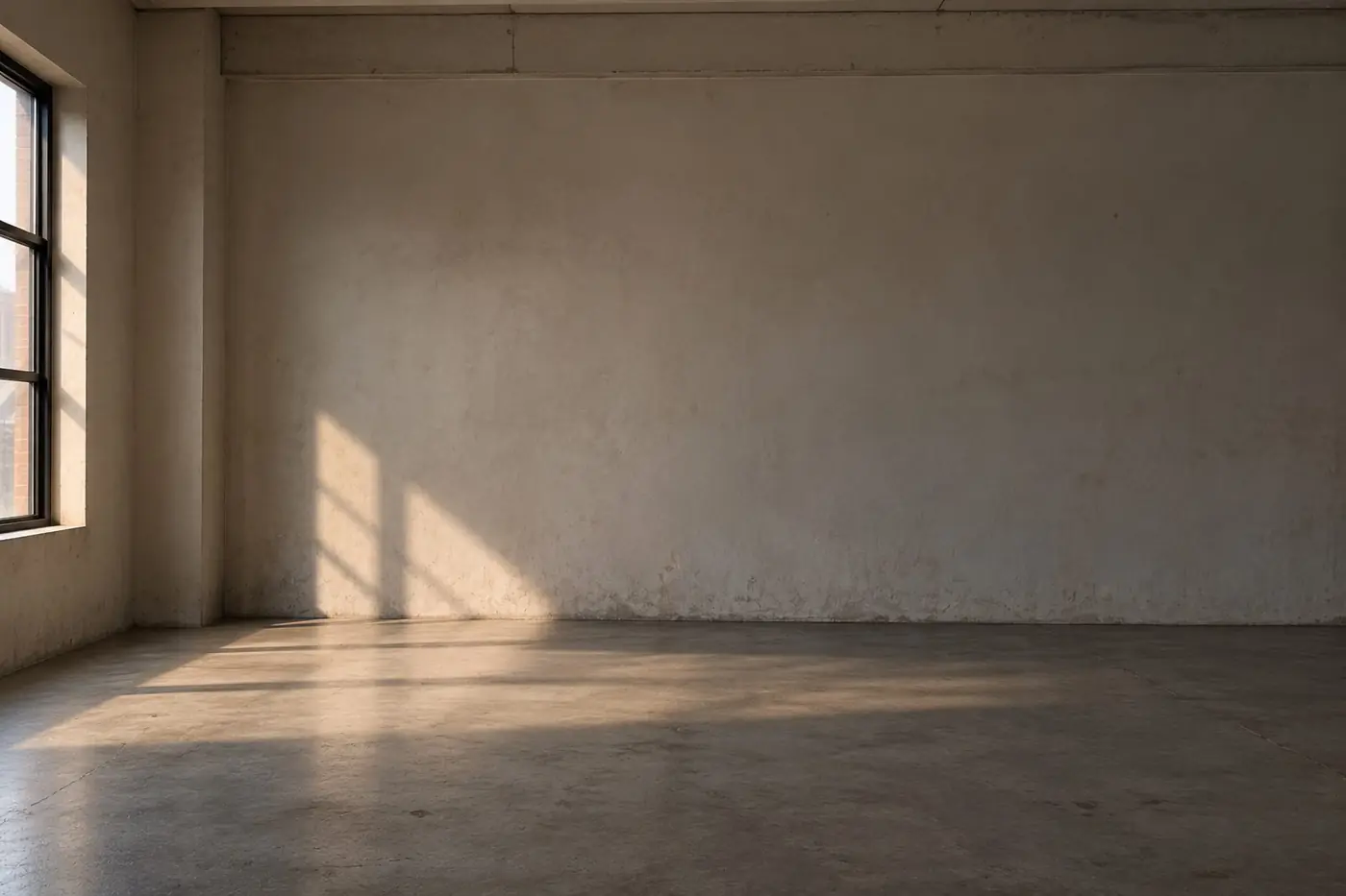 Empty studio before cinematic production design