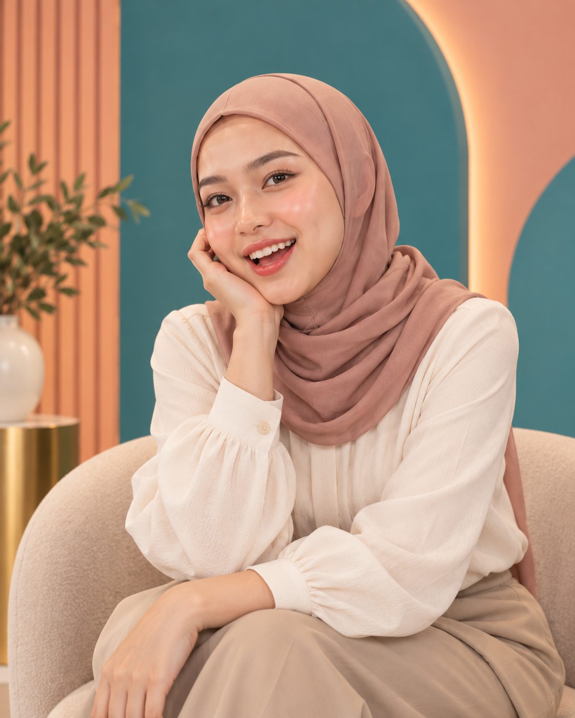 Fatimah, a confident multilingual AI KOL presenter